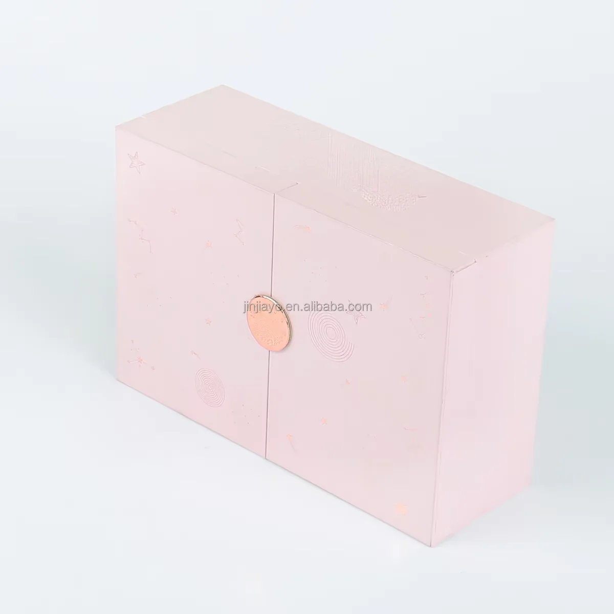 תיבת אריזת מתנה מותאמת ליום האהבה, דפוס זהב חם, תיבה מגנטית ממוחזרת עם עיצוב פתיחה כפולה וסגירה ממופנחת