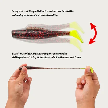Stainless Steel Artificial Soft Bait Floating 8cm 6pcs Black Pit T Tail Baby Silencer Without Hooks for Freshwater & Sea Use – Soft Lure – view 4