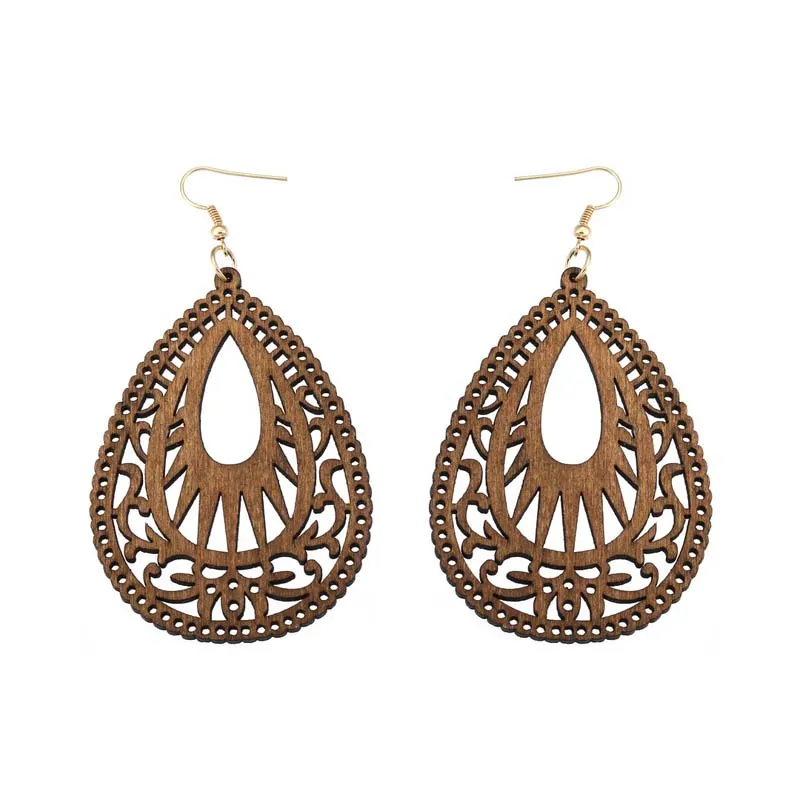 Western Fashion Retro Gold Hook Earrings Stylish Jewelry - Main Image