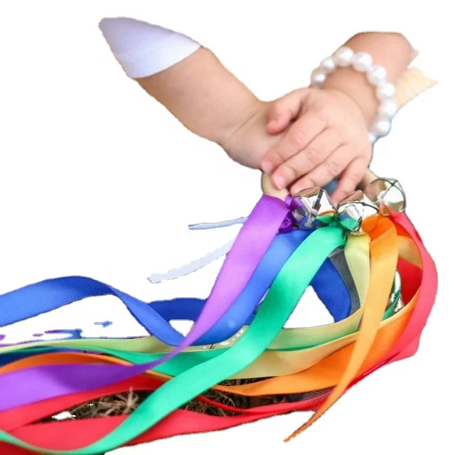 SEN Handmade Rainbow Baby Toy Sensory Ribbon Ring Hand kite 