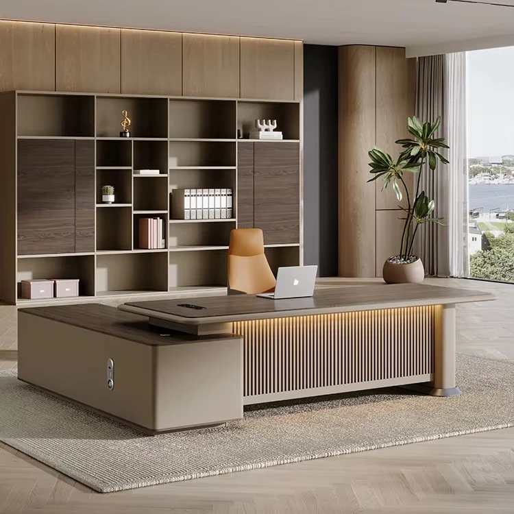 Luxury Executive Office Desk for Boss or Manager Small Executive Office Furniture Wood Office Table with Drawers Modern Design