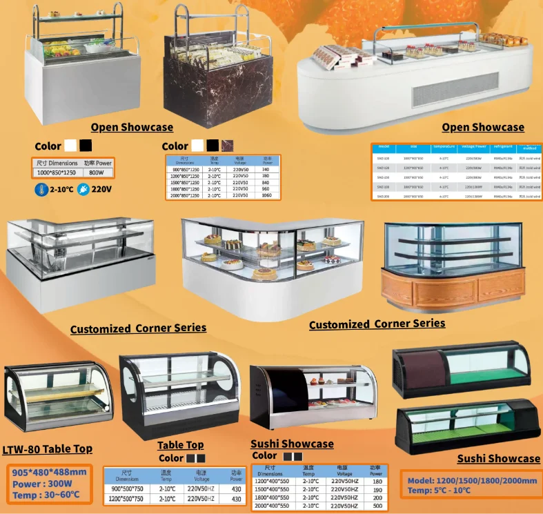 Corner Curved Vitrine square Cake Table Top Cafe Cheese Pastry Produce Lights 160l Inverter Promotional Display Dessert Chiller