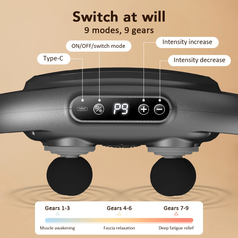 Wireless High-Frequency Vibration Fascia Gun Six-Head Muscle Relaxation Massage for Body Use