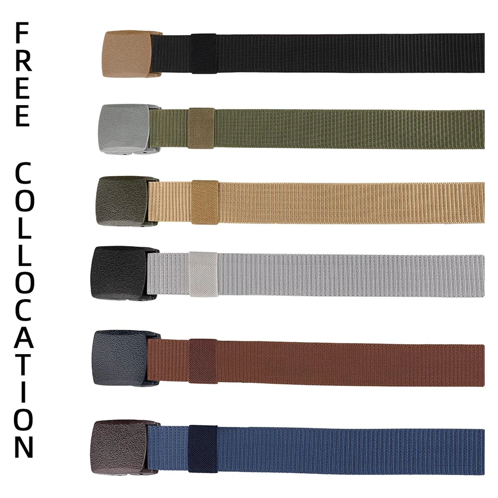 Durable Hot Selling Tactical Fashion Nylon Belt Lightweight Plastic Buckle Metal Free Tactical Belt