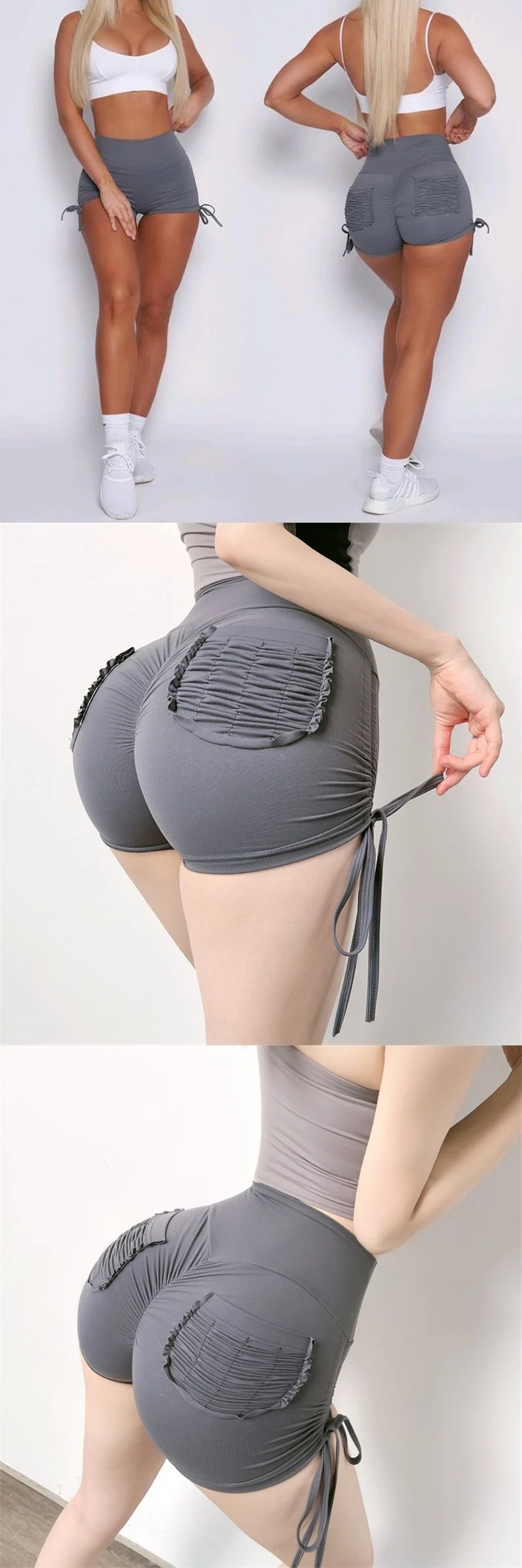 2024 Custom Logo High Elasticity New Fashion Shorts Workout Booty Gym with pocket Yoga Shorts for Women Yoga Pants Leggings supplier