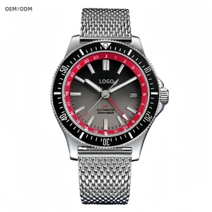 ODM Custom Original Design Sports Diver GMT Men's Watch 41mm Super Luminous NH34 Automatic 200m Diving Watch