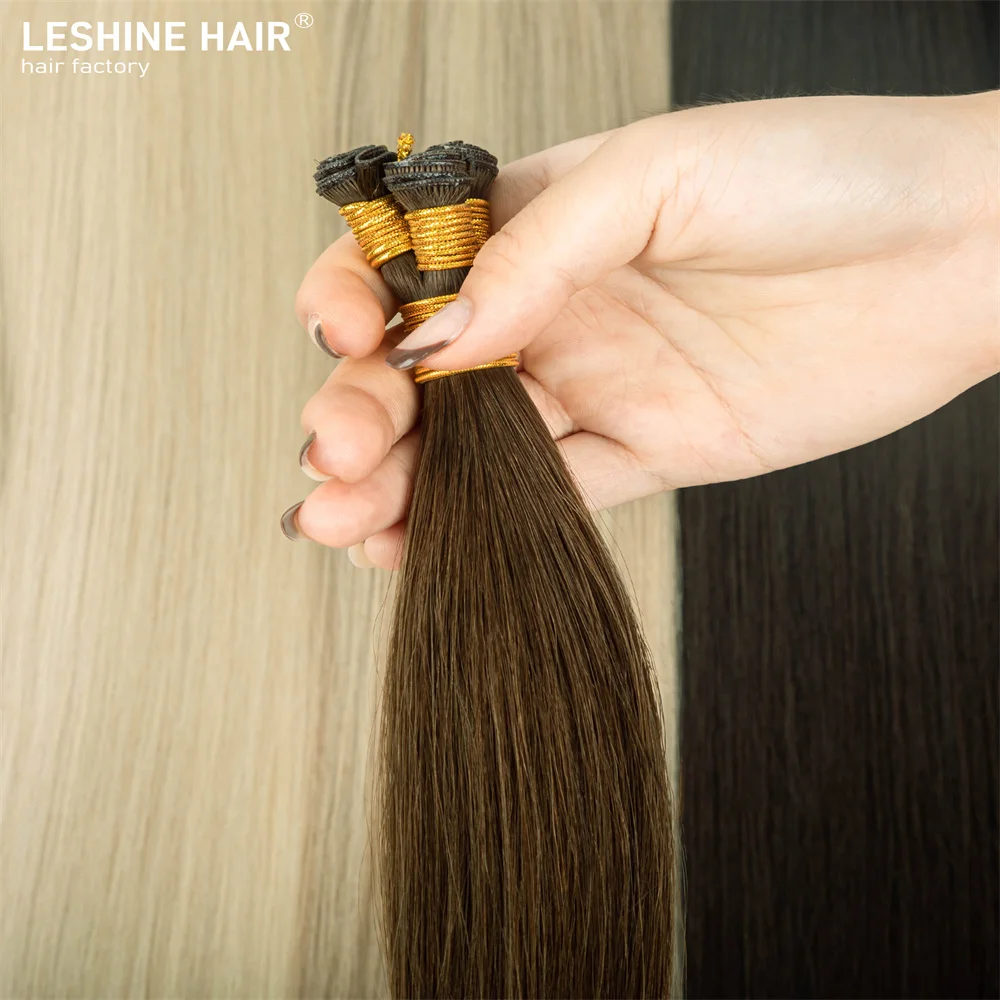 Leshine New Weft Popular Human Hair Extensions Seamless Remy Genius Hair Hand Tied Weft supplier