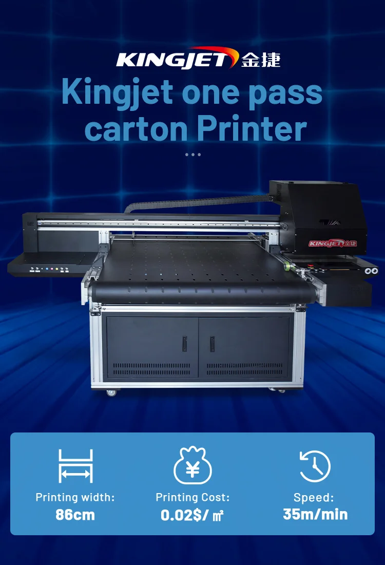 Kingjet Single Pass Digital Printer Carbon Cardboard Box Corrugated Box ...