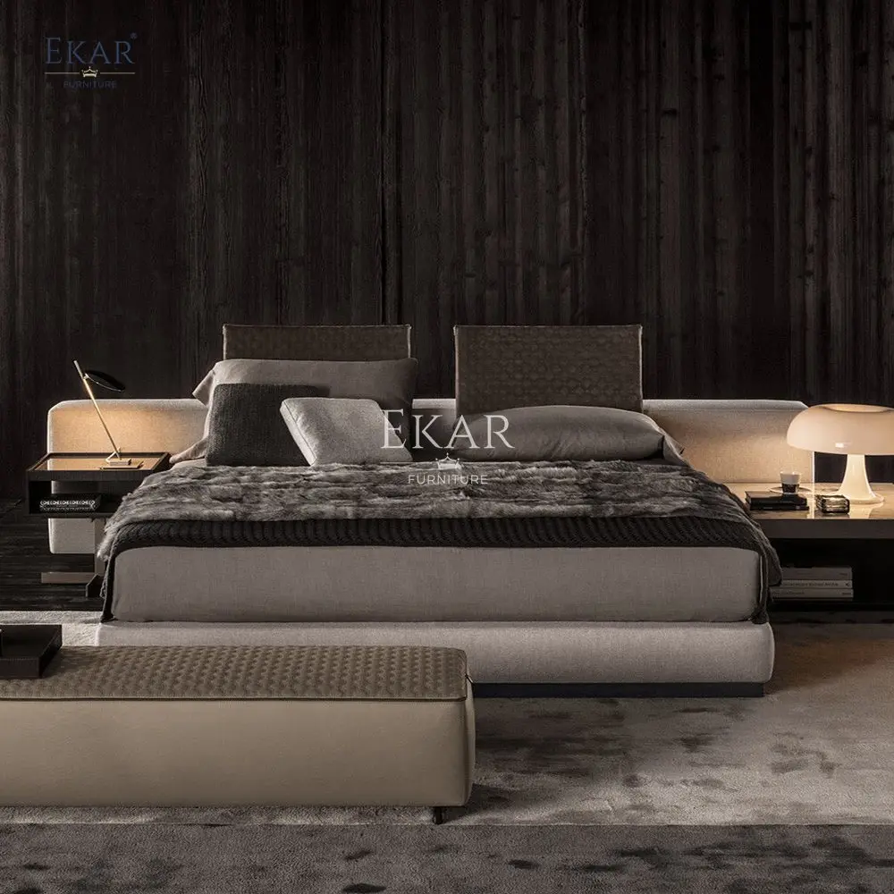 product wood and metal hybrid frame bed with matte black painted legs-65