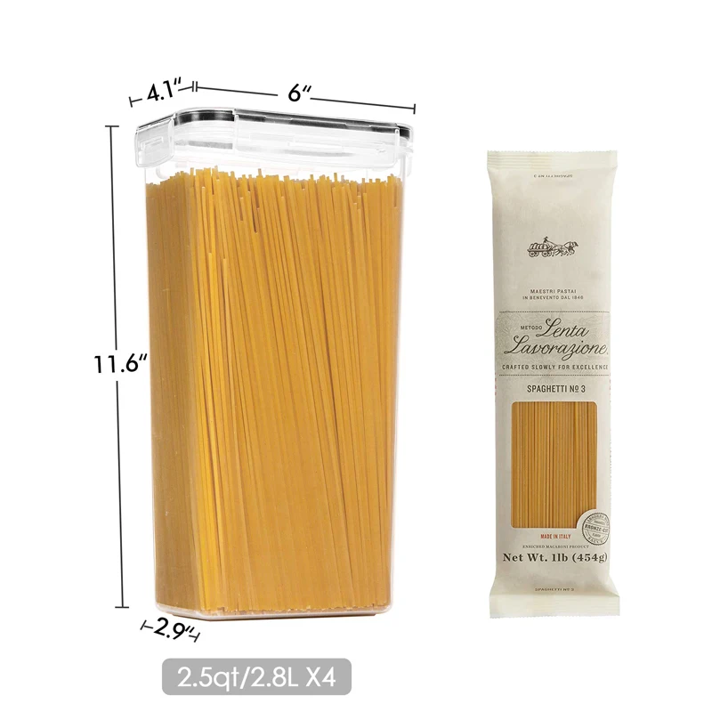 Wholesale Transparent Plastic Pp Material Storage Four Piece Set for Household Kitchen Resistant to Drop and Pressure