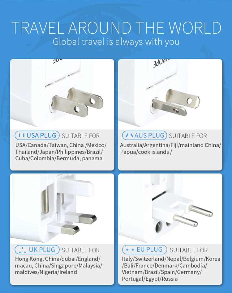 Allinone Universal World Travel Adapter Multi Ac Power Charge