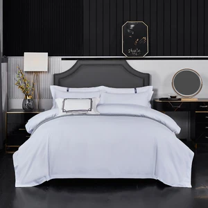 Wholesale Hotel Bedding Linen Sets Plain Style Duvet Cover & Flat Bed Sheet