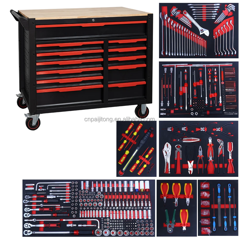 12 Drawers Lockable Anti-Rust Tool Cabinet With Wheels Iso Certified Garage Storage Cart