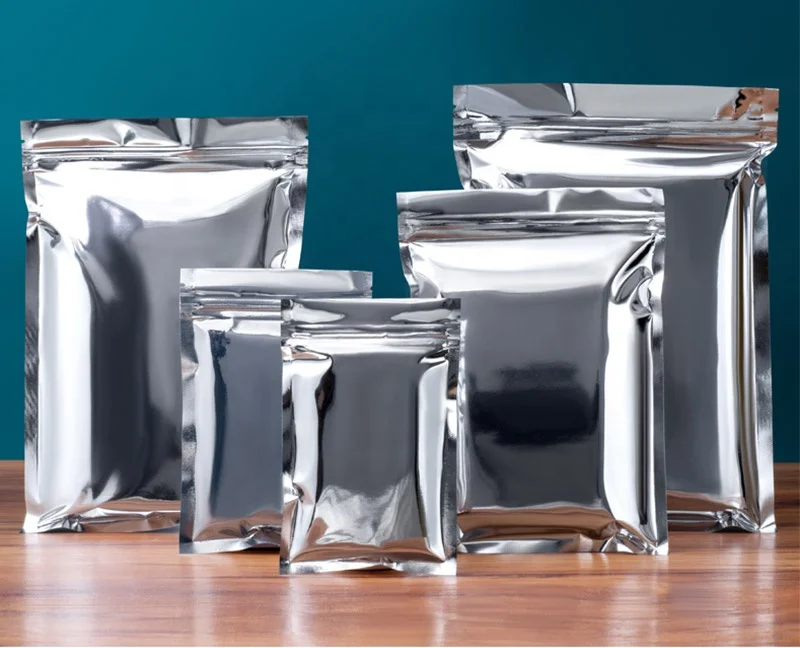 Aluminum plated ziplock bag with self sealing light proof aluminum foil