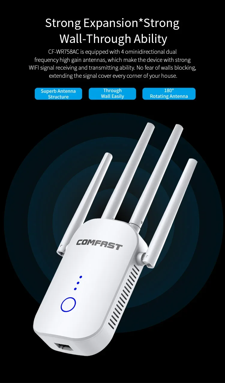 Comfast Oem Long Range Wifi Amplifier Cf-wr758ac Wifi Extender High ...