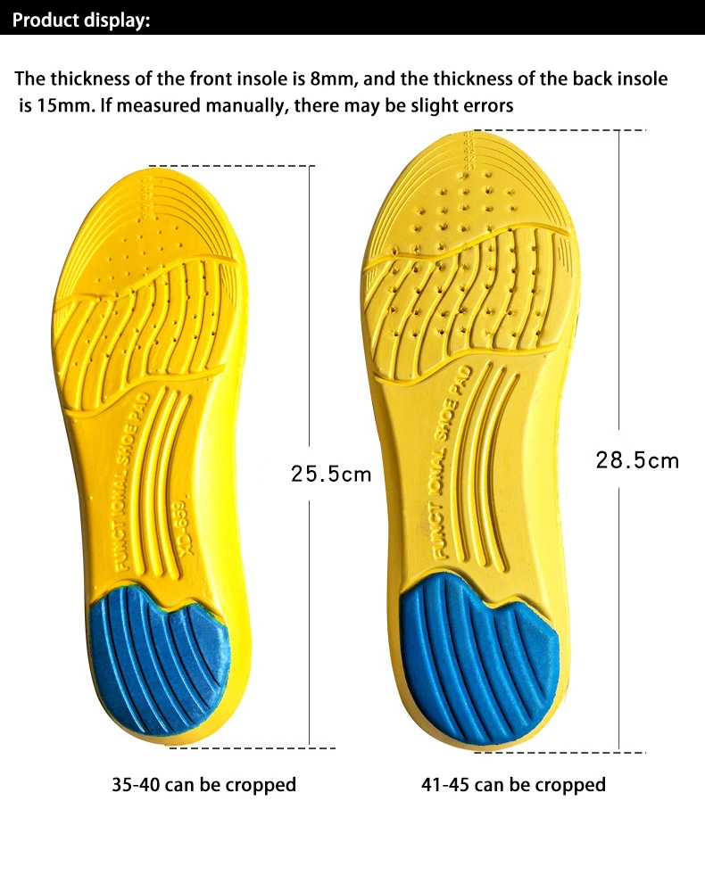 Sports Insoles PU Cushion Breathable Shoe Pads