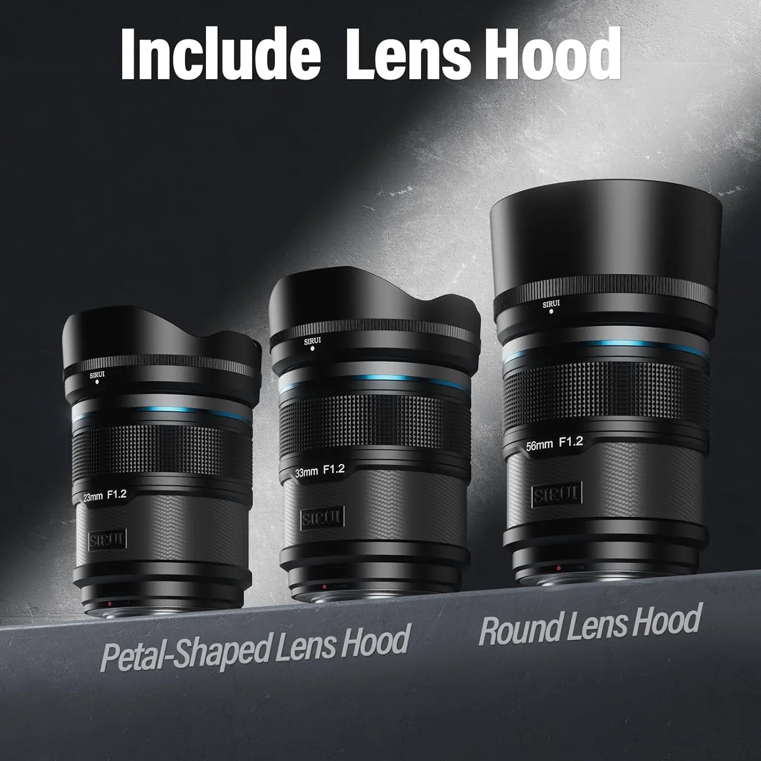SIRUI Sniper Autofocus Lens Set, 23mm, 33mm, 56mm, F1.2 Wide Angle APS-C Camera Lens for X Mount, Black