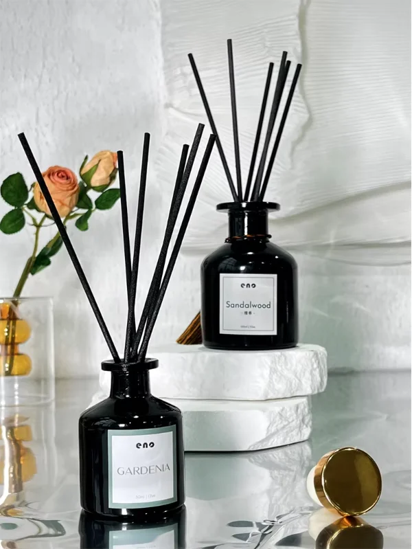 Floral Scent Reed Diffuser Black Classic 50ml Gardenia Bloom Fragrance Home Floral Scent Aroma Sets Packaging for Home