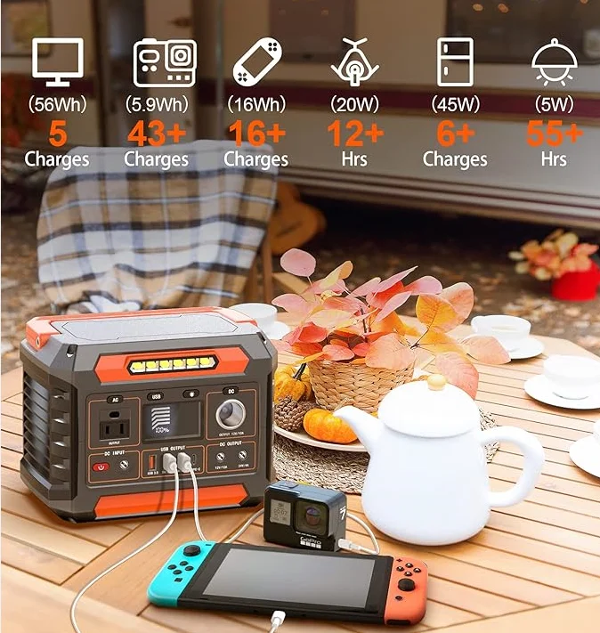 Customized Portable Solar Power Station Generator Multifunctional 100/220V AC Outlet 300W Rated Power with MPPT Controller