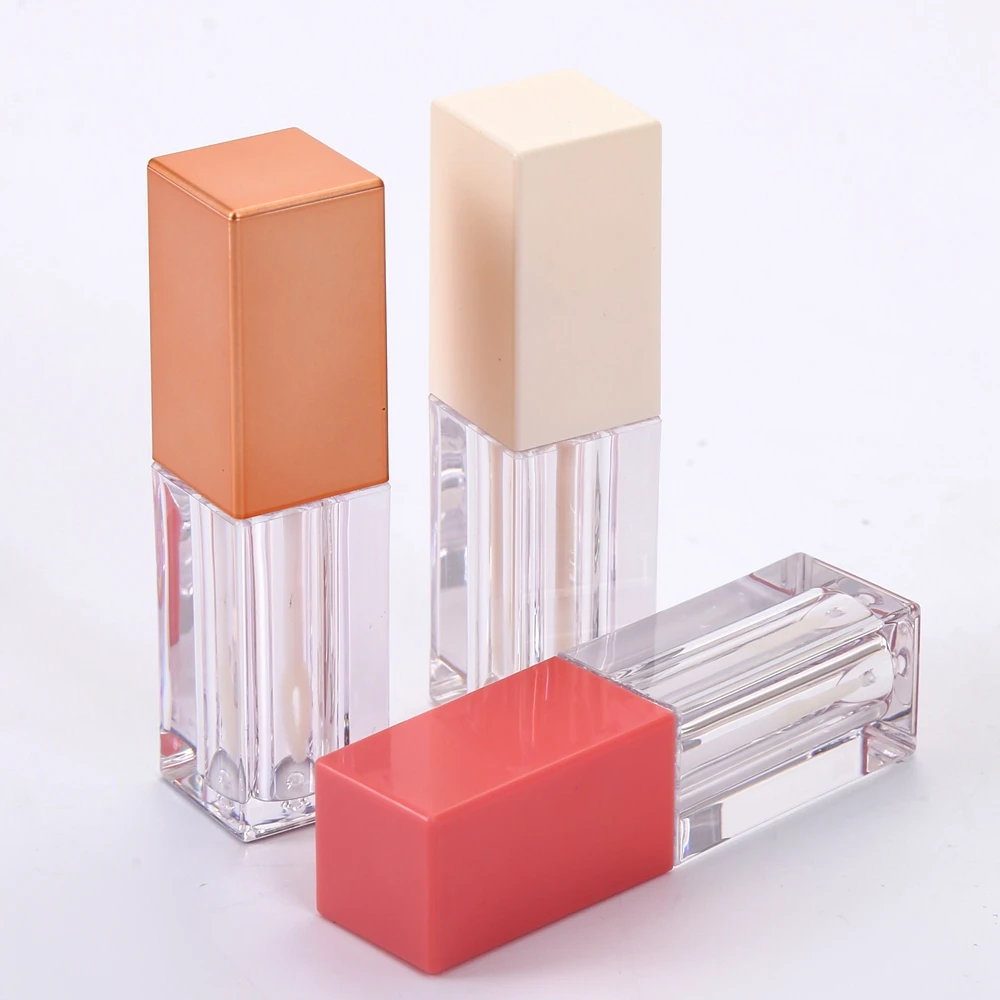 Popular white transparent empty lip gloss tube with big brush