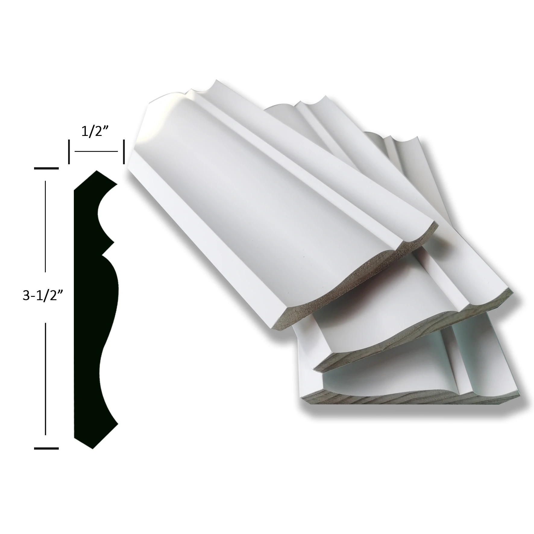 Modern White Primed Mdf Baseboard Solid Wood Baseboard Moulding For