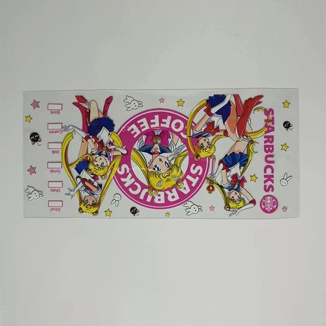 Wholesale Custom Size PU Transfer Paper & Film Printer UV DTF for Glass Cups Sublimation Transfer Cup Wrap Printing Sticker