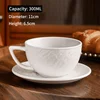 Matte White 300ml Stone Texture Coffee Cup and Saucer