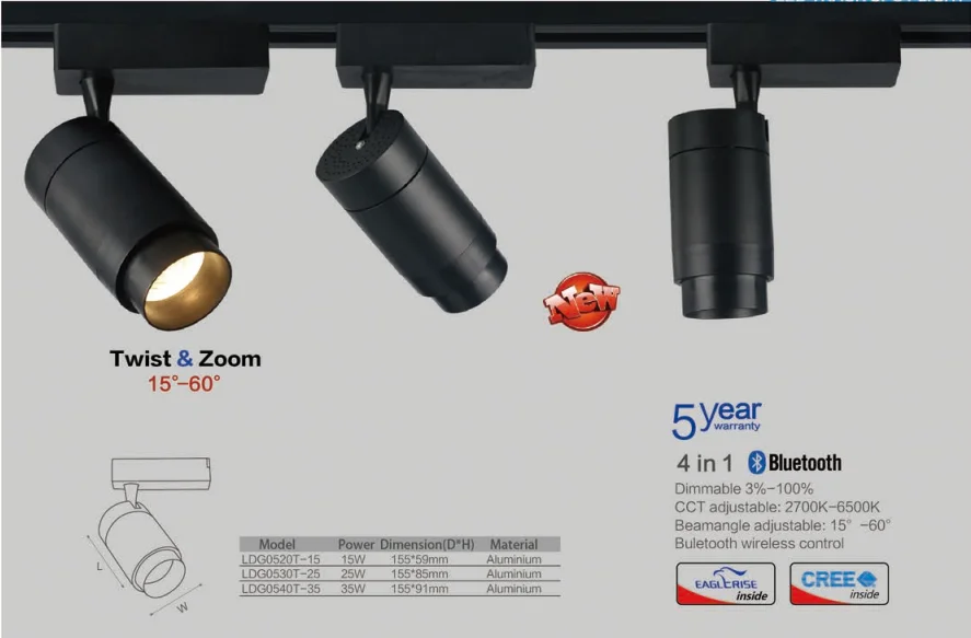 Регулируемый светодиодный Трековый светильник Oteshen cob 35 Вт