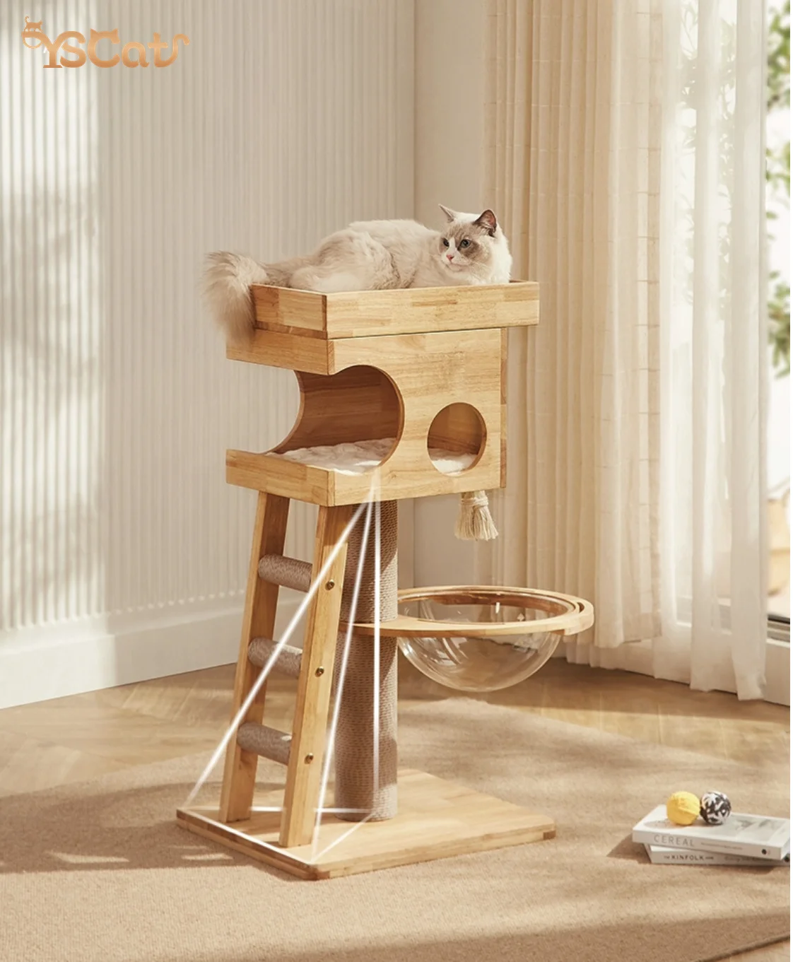 Latest Design Multilevel Cat Tree Condo Furniture With Scratching