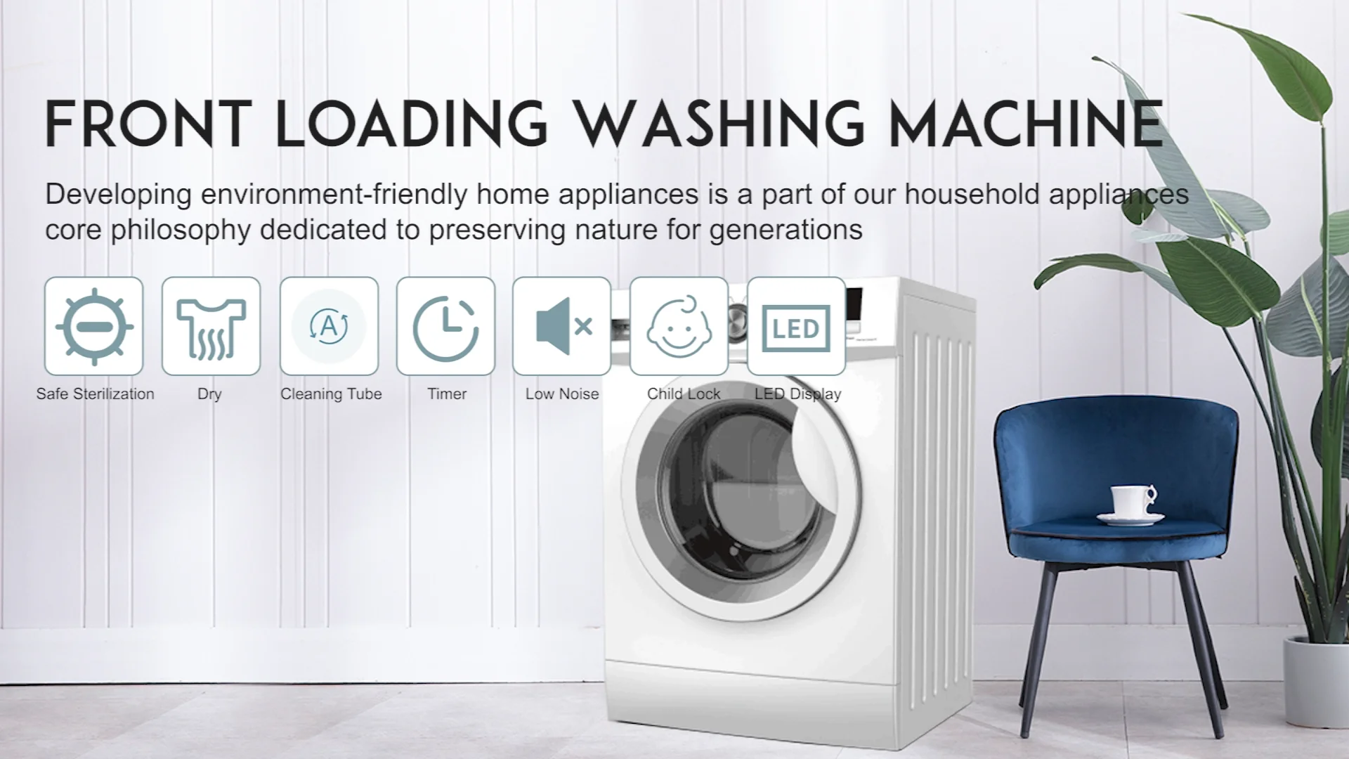 110v 60hz Cloth Laundry Appliance 12kg Front Loading Washing Machine ...