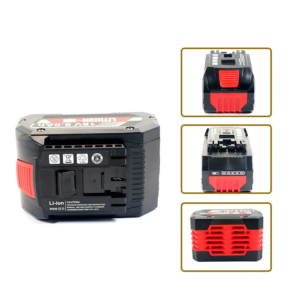 High Capacity 18V 10Ah 5S2P Rechargeable Lithium Battery Pack with 21700 Battery Cell for Bosch Electric Power Tools