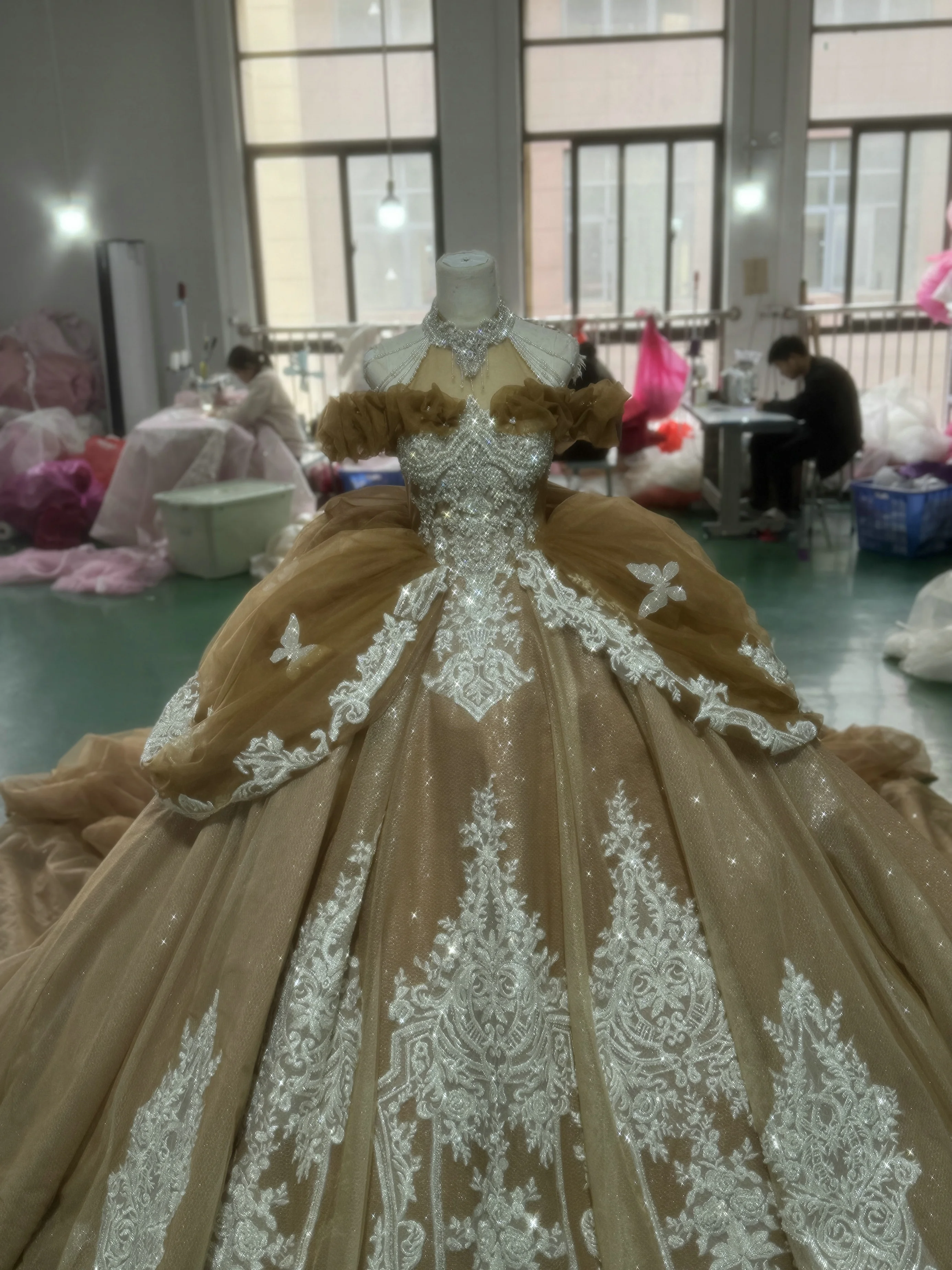 white christmas dresses Champagne Sweetheart Tulle Quinceanera Dresses,Sweet 16 Dresses,Sleeve –  DSProm