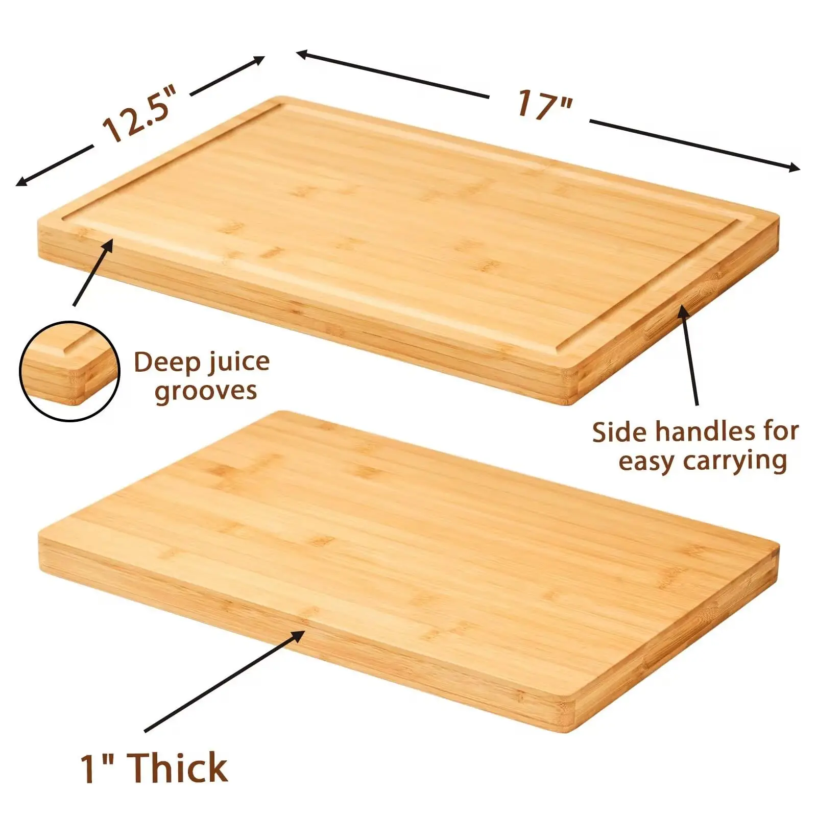 Custom Extra Large Organic Wood Butcher Chopping Block Kitchen Bamboo ...