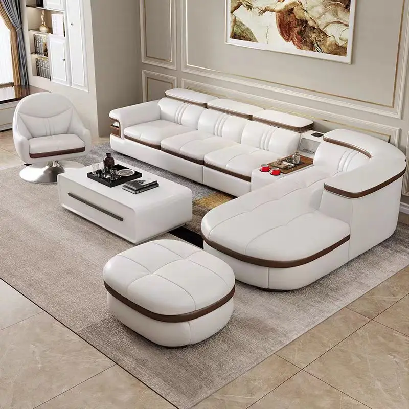 Living Room Sofa Set Chair Single Sectional Sofa Modern Design Chair  Cushion Leather Furniture Massage Sofa