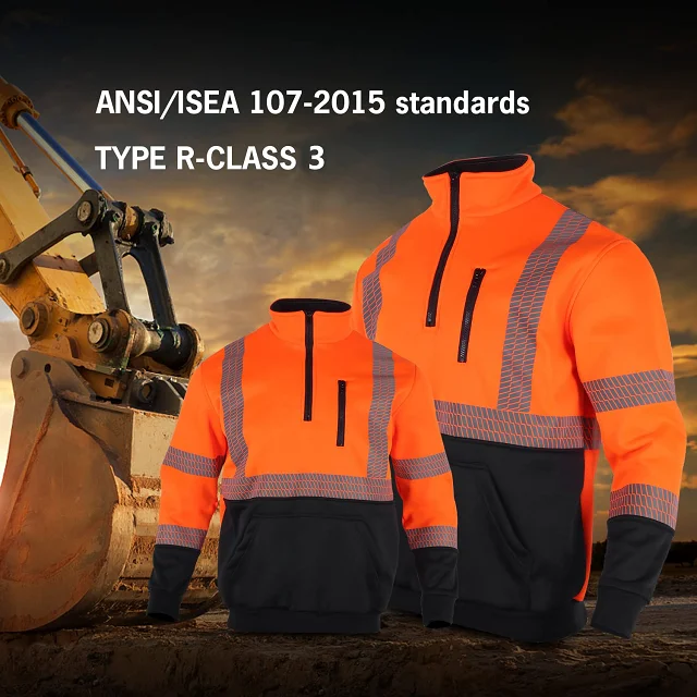 Ansi Class 3 Construction Clothes Hi Vis Safety Sweatshirt Reflective