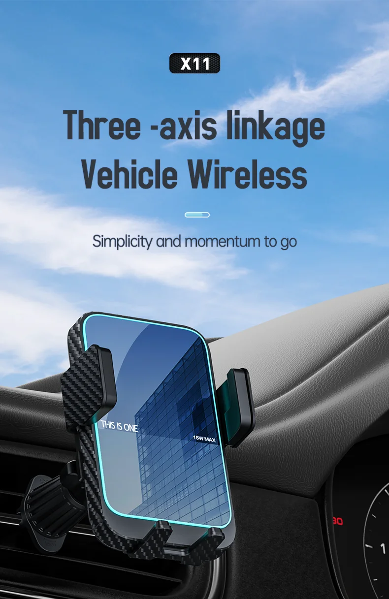 Aluminum Alloy iPhone Wireless Charger with 12-24V Voltage and FOD Automatic Recognition for Hands-Free Car Use