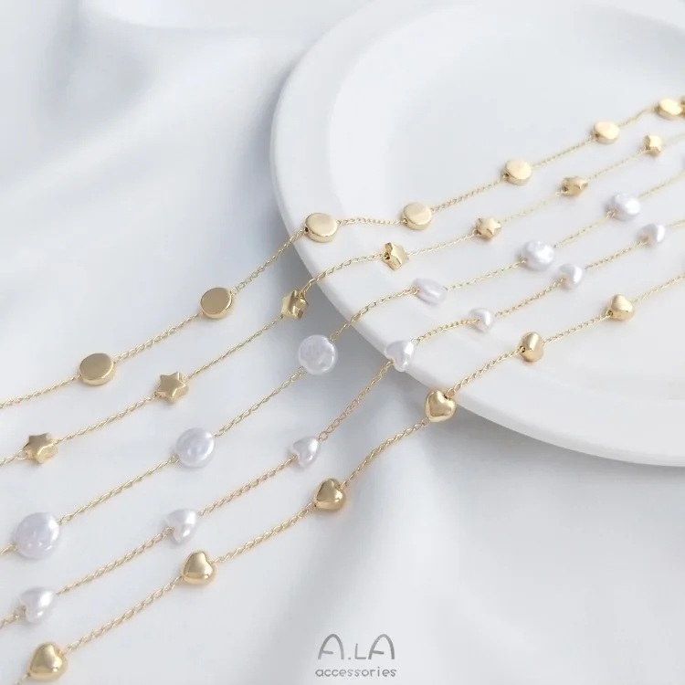 Wholesale Diy Handmade Chain Necklace Loose Chain 14k Gold Plating
