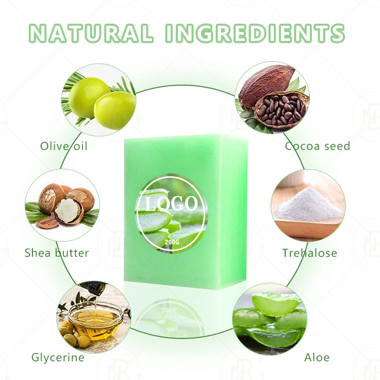 OEM Glycerine Soap Bar Organic Natural Whitening Moisturizing Aloe Soap  Toilet Soap