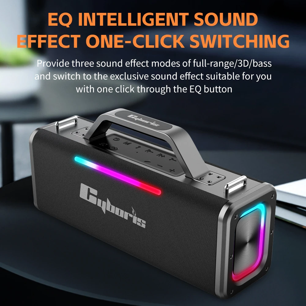 Altoparlante Bluetooth CYBORIS 2 In 1 Divisibile – 20W Stereo, IPX6, 24h Di Autonomia E Luci LED