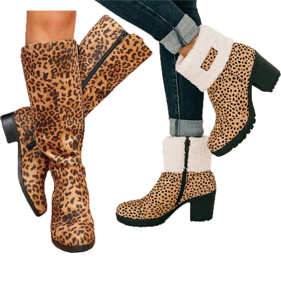 leopard boots tall