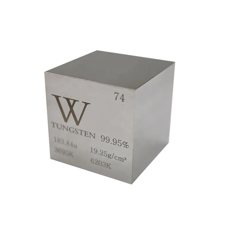 99.95% W 20 mm Tungsten Cube bar Pure 