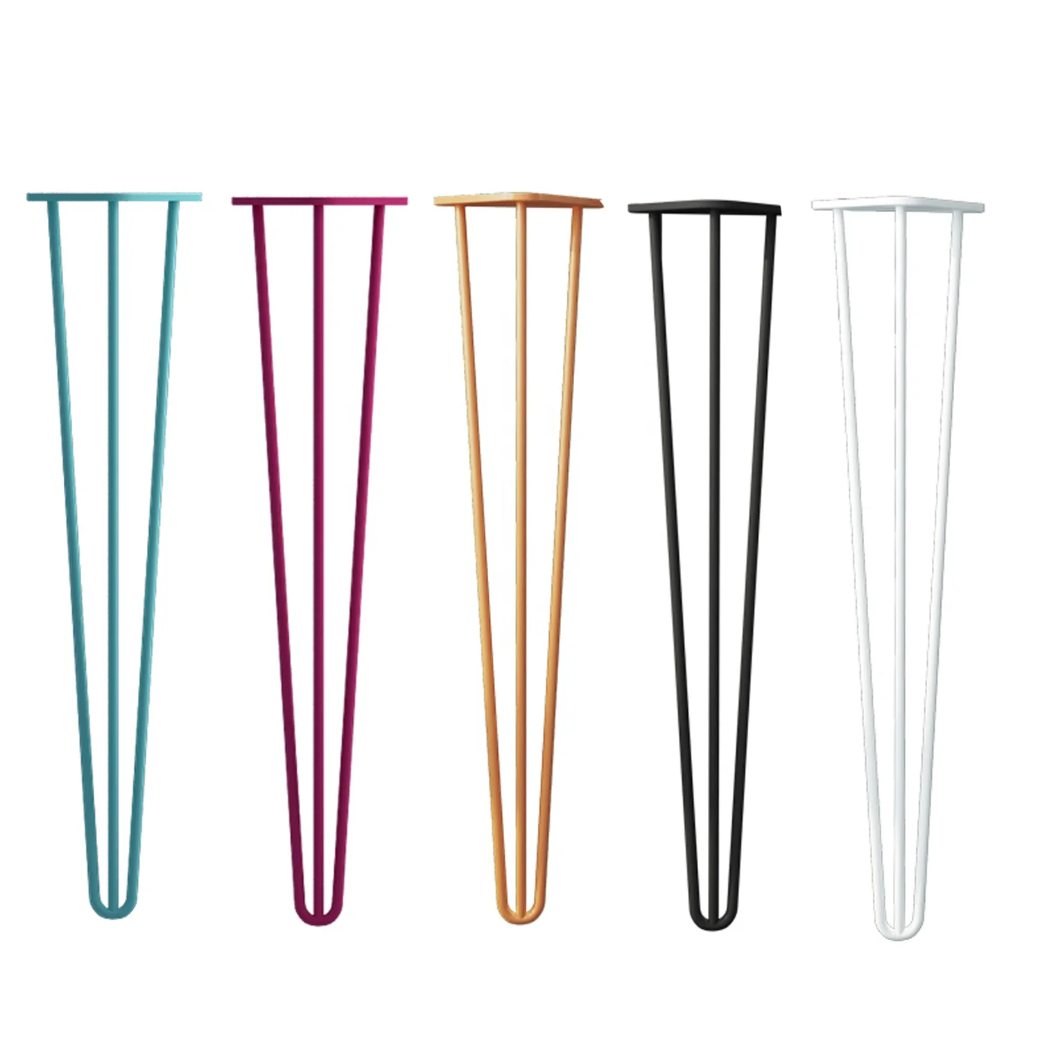 Factory Cheap Price 34 Inch 3 Rod Industrial Iron Metal Hairpin Table Legs  Desk Dining Legs Hair Pin Legs