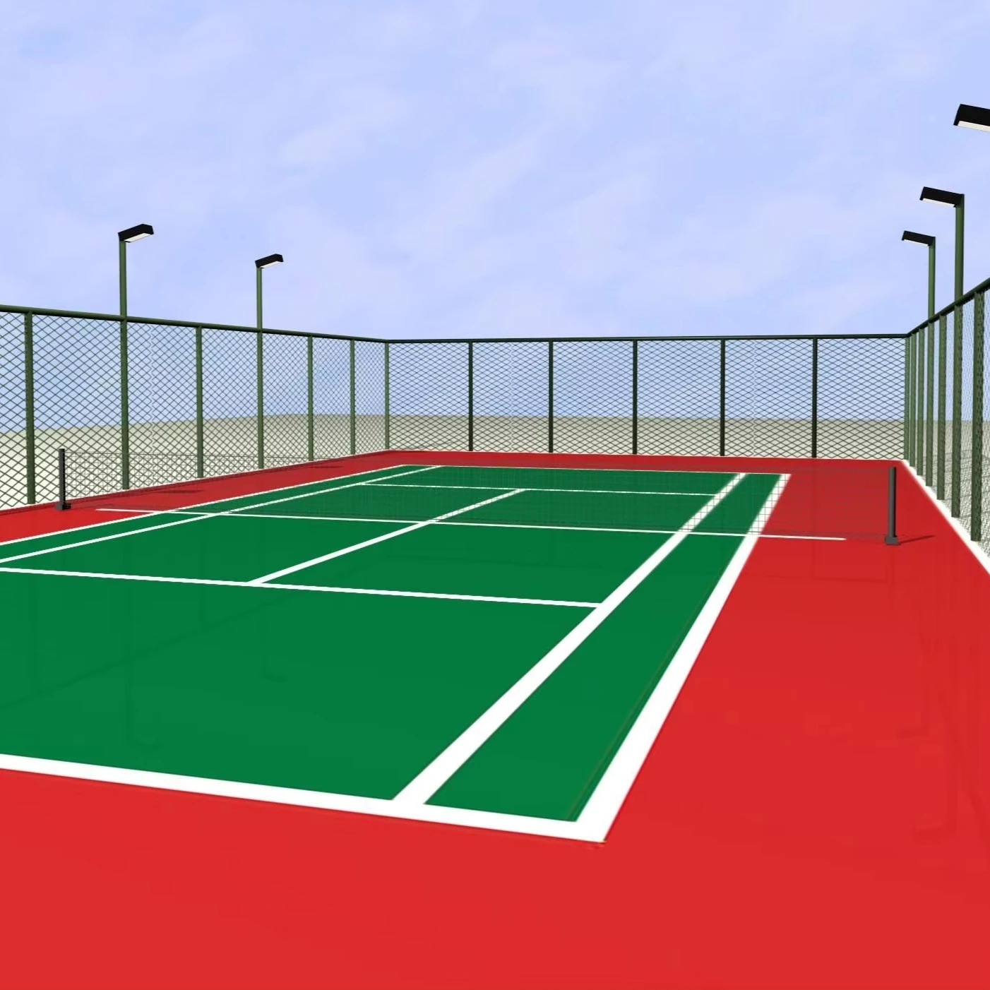 Durable Outdoor Polyurethane PU and Rubber Plastic Sports Court Soft and Waterproof Basketball Volleyball Tennis Court