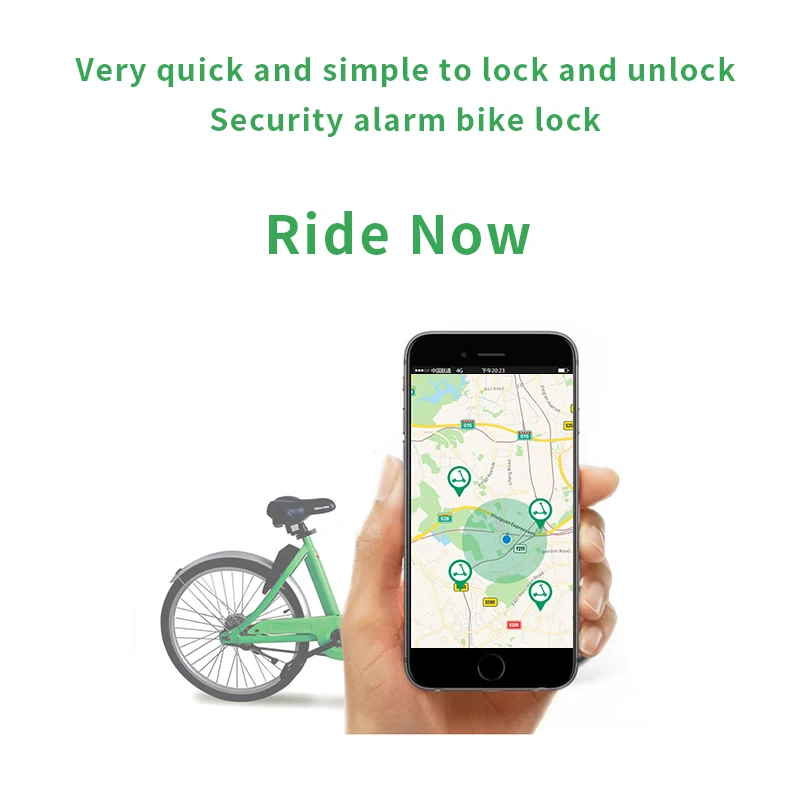 Omni APP Control Bike Lock 4G GPS Lock Bicycle Smart Lock for Sharing Bike