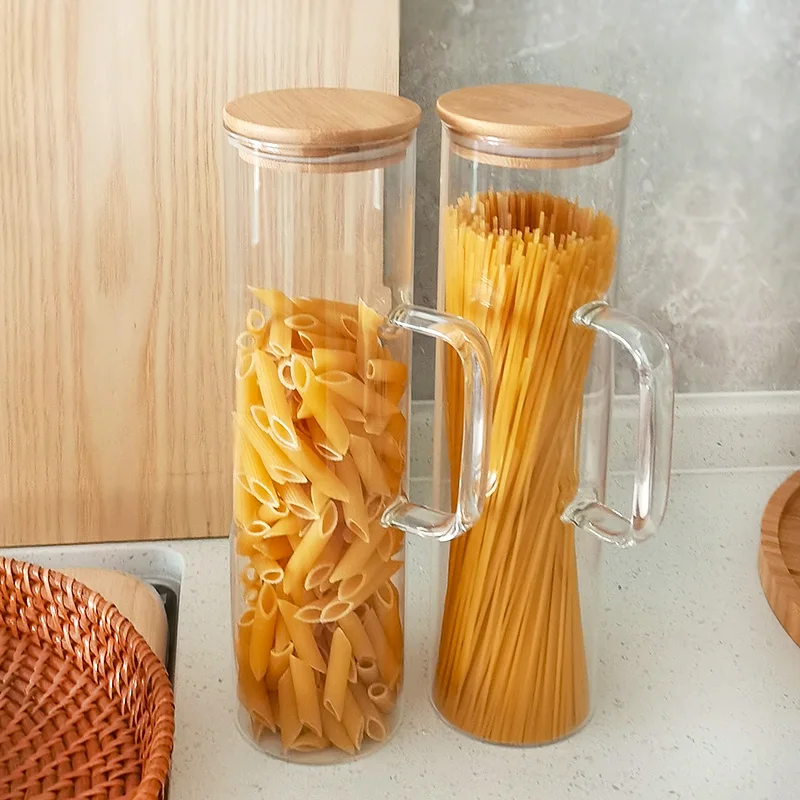 ZENS Glass Pasta Storage Containers, Airtight Tall Spaghetti Jars