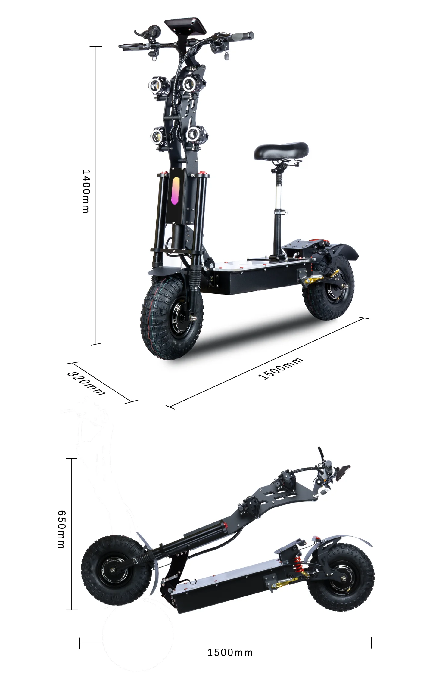 14 Inch 72v10000w 72v100ah Adult Off Road Electric Scooter 72v40ah Eu Us Warehouse Fast Delivery 7667