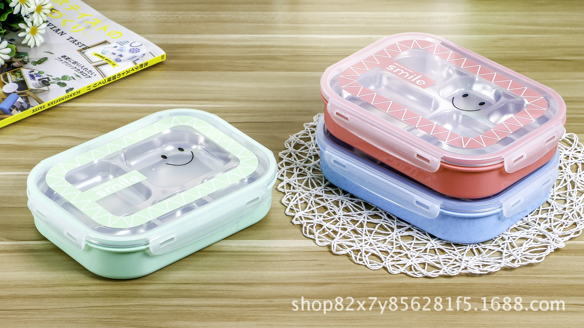 Stainless Steel Lunch Box Portable Multi-layer Round Korean Bento Boxes ...