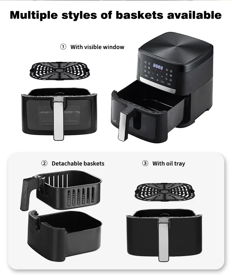 Customizable Hot 7l Matt Finish Surface Air Fryer Without Oil