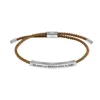 Brown rope steel color bracelet g3713