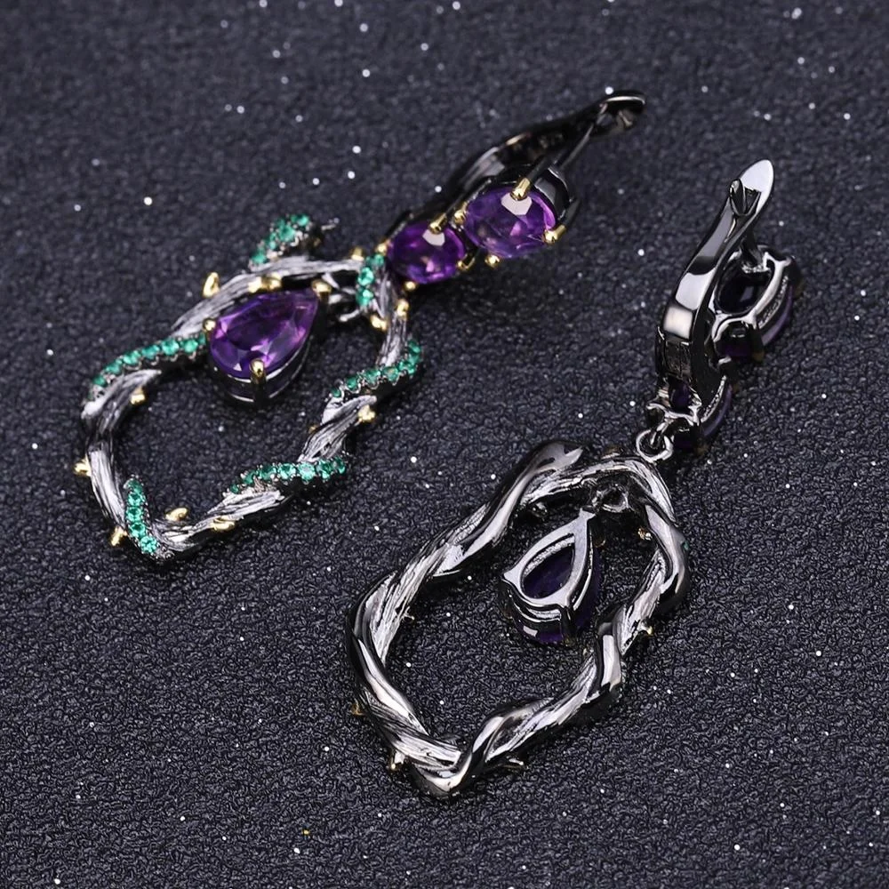 Boucles d'orelles en argent sterlng fates à la man en flgrane - Boucles d'orelles en